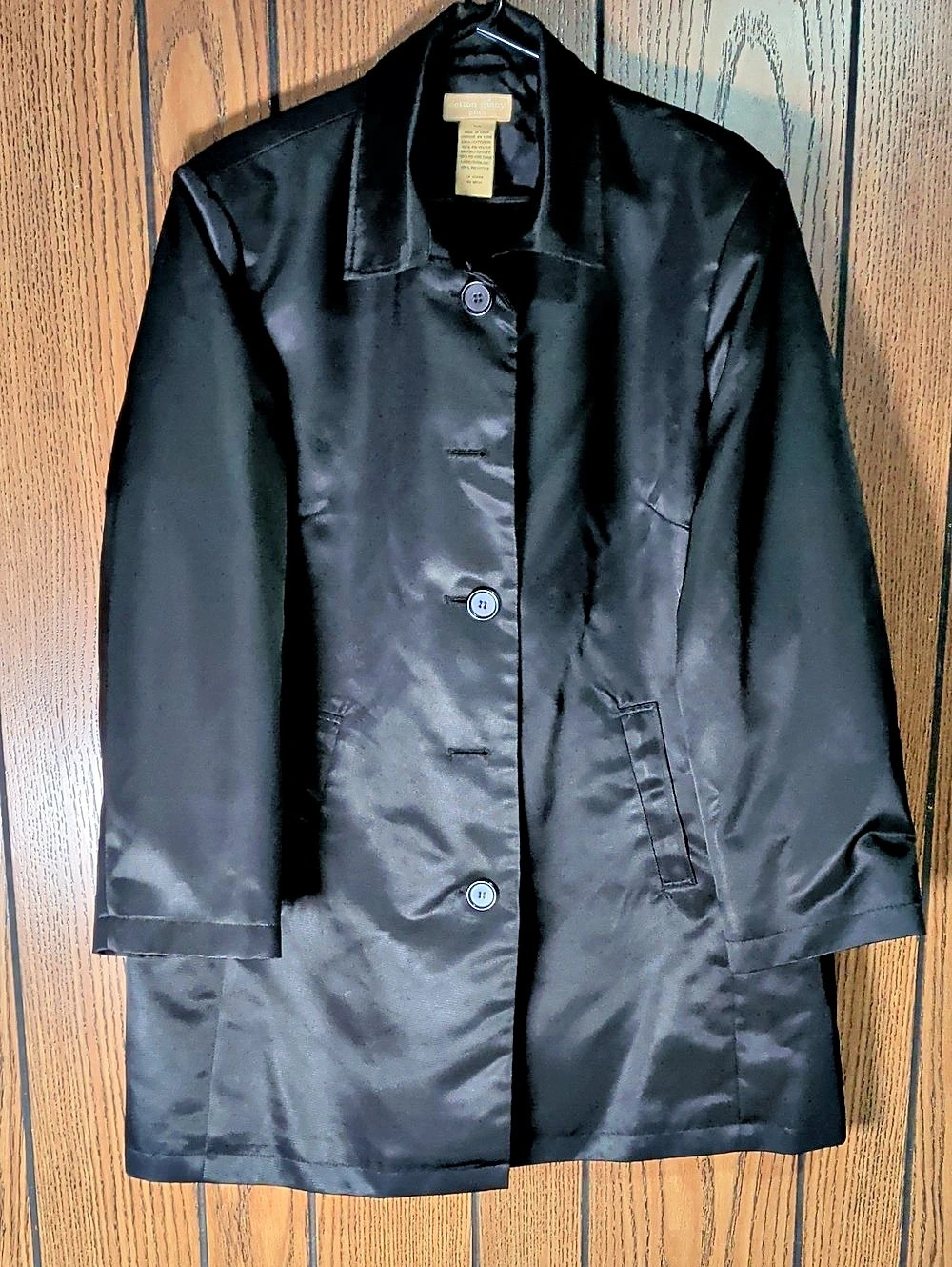 cotton ginny plus Women's Black Trench Coat Size Medium